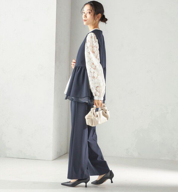 SHIPS for women「ダブル クロス レイヤード ペプラム ジレ（セレモニー対応可）」|ベスト・ジレ|