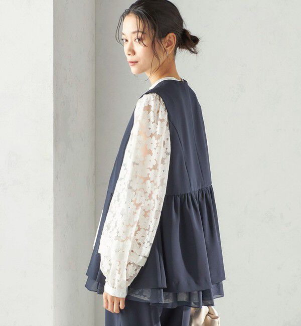 SHIPS for women「ダブル クロス レイヤード ペプラム ジレ（セレモニー対応可）」|ベスト・ジレ|