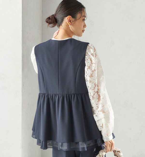 SHIPS for women「ダブル クロス レイヤード ペプラム ジレ（セレモニー対応可）」|ベスト・ジレ|