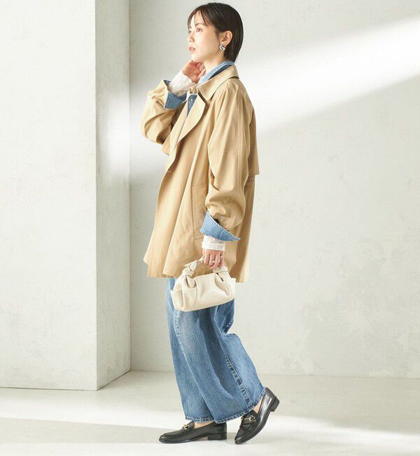 SHIPS for women「〈撥水加工〉バック ギャザー ドロスト ミディ丈 トレンチ コート」|トレンチコート|