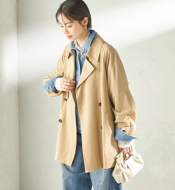 SHIPS for women「〈撥水加工〉バック ギャザー ドロスト ミディ丈 トレンチ コート」|トレンチコート|