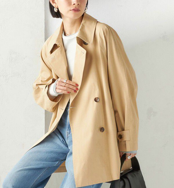 SHIPS for women「〈撥水加工〉バック ギャザー ドロスト ミディ丈 トレンチ コート」|トレンチコート|