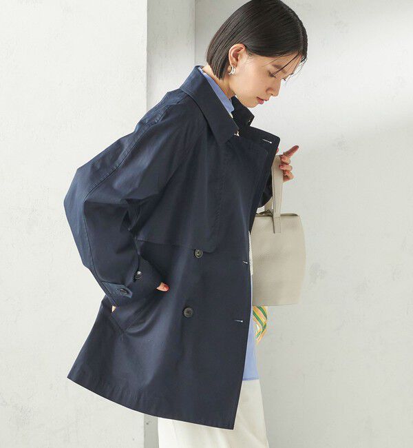 SHIPS for women「〈撥水加工〉バック ギャザー ドロスト ミディ丈 トレンチ コート」|トレンチコート|