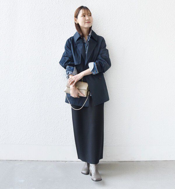 SHIPS for women「〈撥水加工〉バック ギャザー ドロスト ミディ丈 トレンチ コート」|トレンチコート|