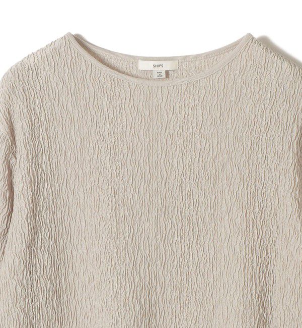 SHIPS for women「〈手洗い可能〉ランダム ブルーゼ 袖 タック プルオーバー」|Tシャツ・カットソー|