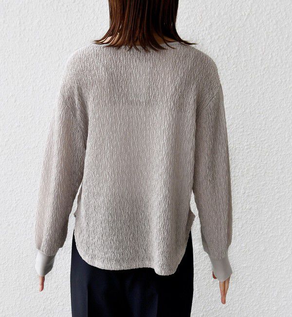 SHIPS for women「〈手洗い可能〉ランダム ブルーゼ 袖 タック プルオーバー」|Tシャツ・カットソー|