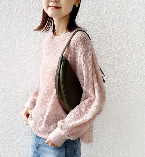 SHIPS for women「〈手洗い可能〉ランダム ブルーゼ 袖 タック プルオーバー」|Tシャツ・カットソー|