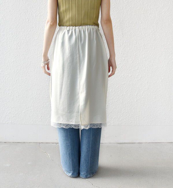 SHIPS for women「〈洗濯機可能〉ダル サテン 裾 レース スカート」|スカート|