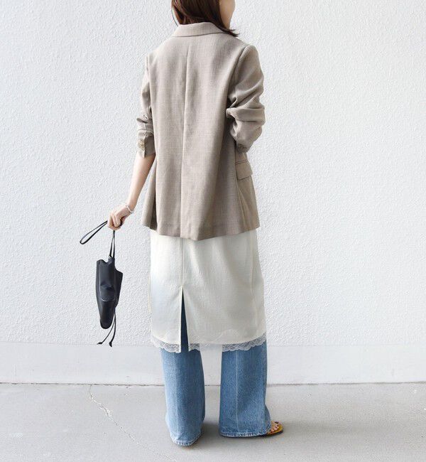 SHIPS for women「〈洗濯機可能〉ダル サテン 裾 レース スカート」|スカート|