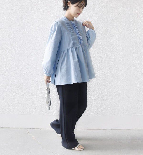 SHIPS for women「【WEB限定】〈手洗い可能〉フリル 刺繍 ペプラム ブラウス」|シャツ・ブラウス|