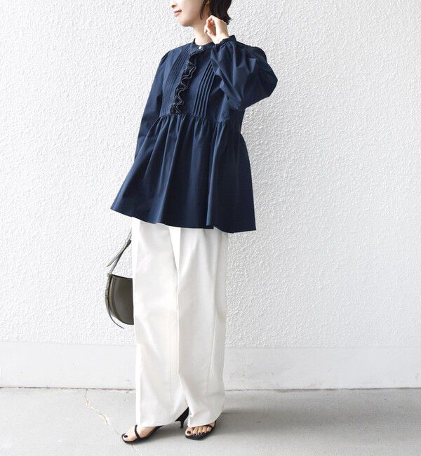 SHIPS for women「【WEB限定】〈手洗い可能〉フリル 刺繍 ペプラム ブラウス」|シャツ・ブラウス|