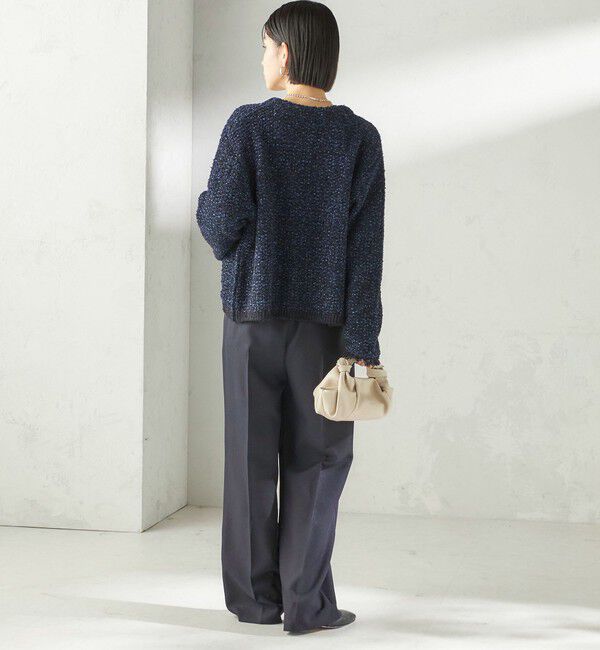 SHIPS for women「〈手洗い可能〉ミックスカラー ニット ジャケット」|ノーカラージャケット|