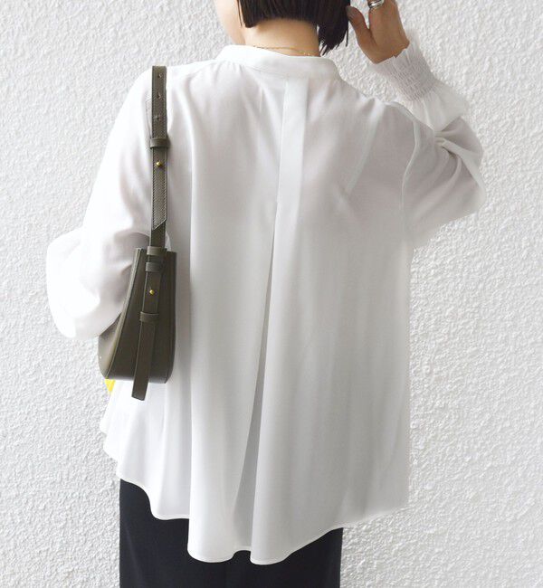 SHIPS for women「【WEB限定】〈手洗い可能〉ドット 花柄 袖 シャーリング ブラウス」|シャツ・ブラウス|