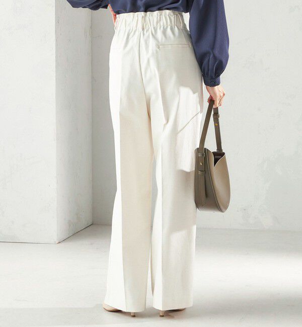 SHIPS for women「〈UVカット / 吸水速乾 / 手洗い可能〉綿麻混 オックス 2タック ストレート パンツ」|その他|