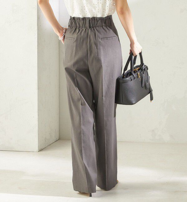 SHIPS for women「〈UVカット / 吸水速乾 / 手洗い可能〉綿麻混 オックス 2タック ストレート パンツ」|その他|