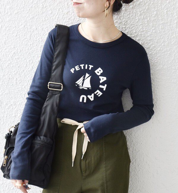 SHIPS any「【SHIPS any別注】PETIT BATEAU: プリント ロン TEE」|Tシャツ・カットソー|