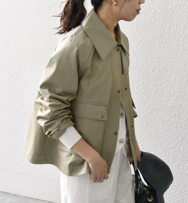 SHIPS any「SHIPS any:〈手洗い可能〉シャンブレー Aライン フレア ショート コート」|その他|