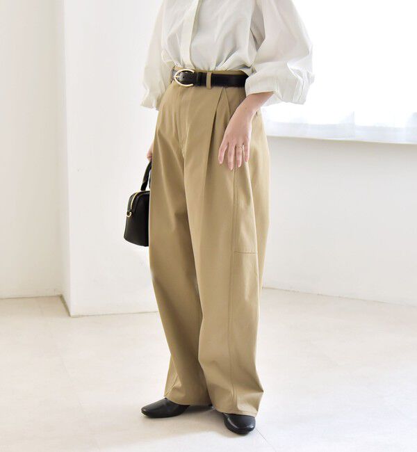 quaranciel「quaranciel:〈洗濯機可能〉コクーン ワイド チノ パンツ」|チノ|