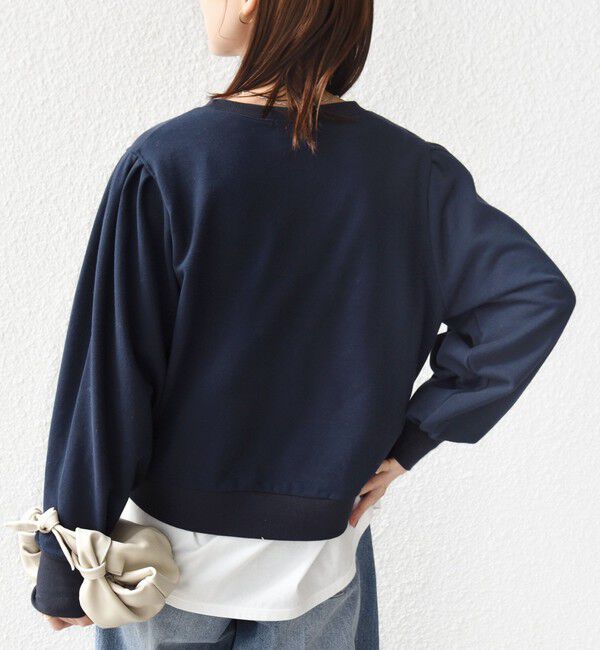 SHIPS for women「【WEB限定】〈手洗い可能〉ショルダー タック パフ スリーブ ミニ 裏毛 プルオーバー」|Tシャツ・カットソー|