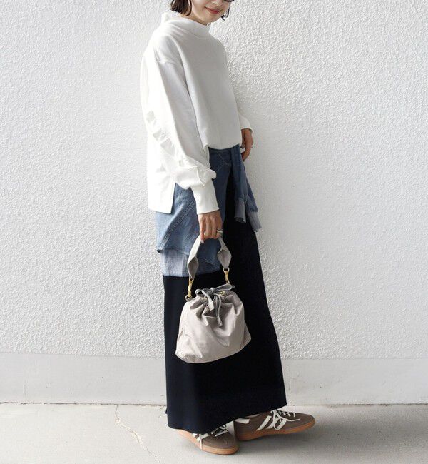 SHIPS for women「【WEB限定】〈手洗い可能〉モックネック 袖 フリル デザイン ミニ 裏毛 プルオーバー」|Tシャツ・カットソー|