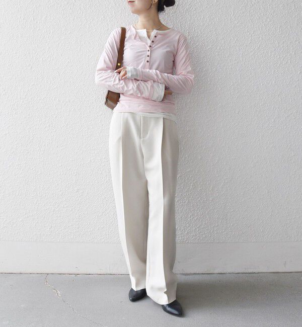 SHIPS any「SHIPS any:〈手洗い可能〉シアー コットン ヘンリーネック プルオーバー」|Tシャツ・カットソー|