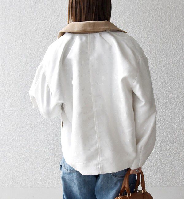 SHIPS any「SHIPS any:〈手洗い可能〉フラワー ジャカード ジップ ブルゾン」|ブルゾン・スタジャン|