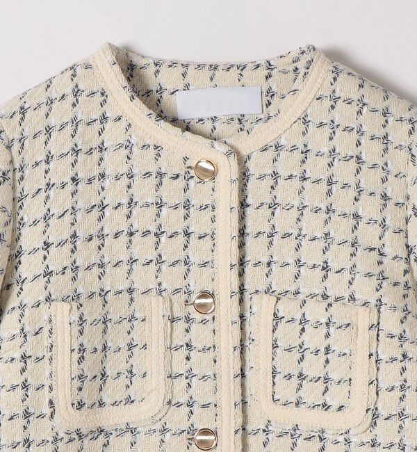 SHIPS any「SHIPS any: ツイード  パイピング ノーカラー ジャケット」|ノーカラージャケット|