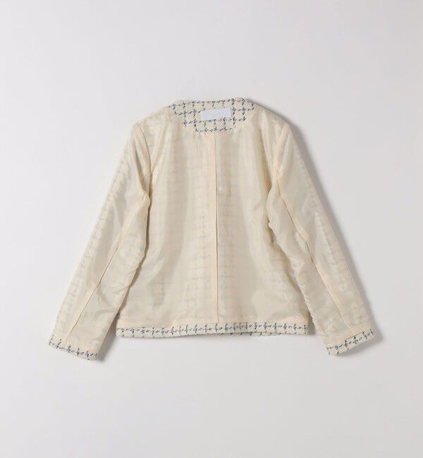 SHIPS any「SHIPS any: ツイード  パイピング ノーカラー ジャケット」|ノーカラージャケット|