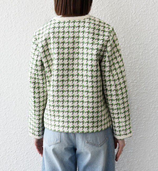 SHIPS any「SHIPS any: ツイード  パイピング ノーカラー ジャケット」|ノーカラージャケット|