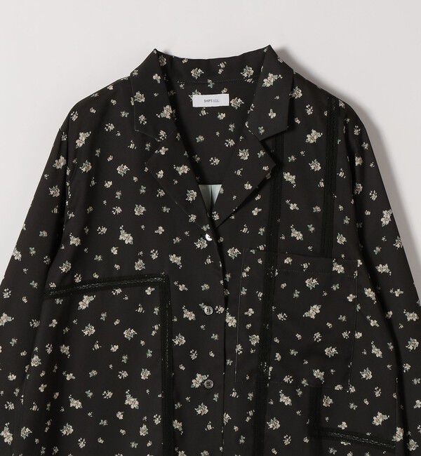 SHIPS any「SHIPS any:〈洗濯機可能〉フラワー プリント レース オープンカラー シャツ」|シャツ・ブラウス|