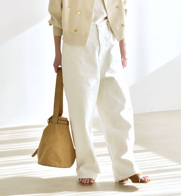 quaranciel「《一部追加予約》quaranciel:〈洗濯機可能〉ハイライズ ルーズ ワイド デニム パンツ」|デニム|