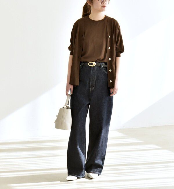 quaranciel「《一部追加予約》quaranciel:〈洗濯機可能〉ハイライズ ルーズ ワイド デニム パンツ」|デニム|