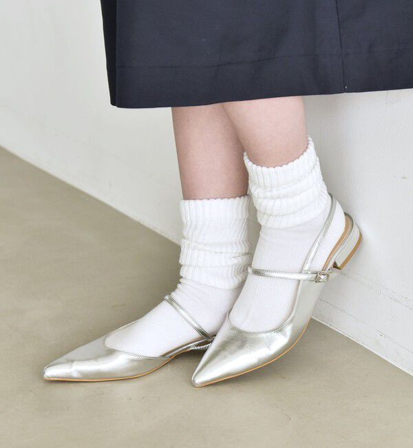 quaranciel「quaranciel: ポインテッド スリングバック フラット パンプス」|パンプス|