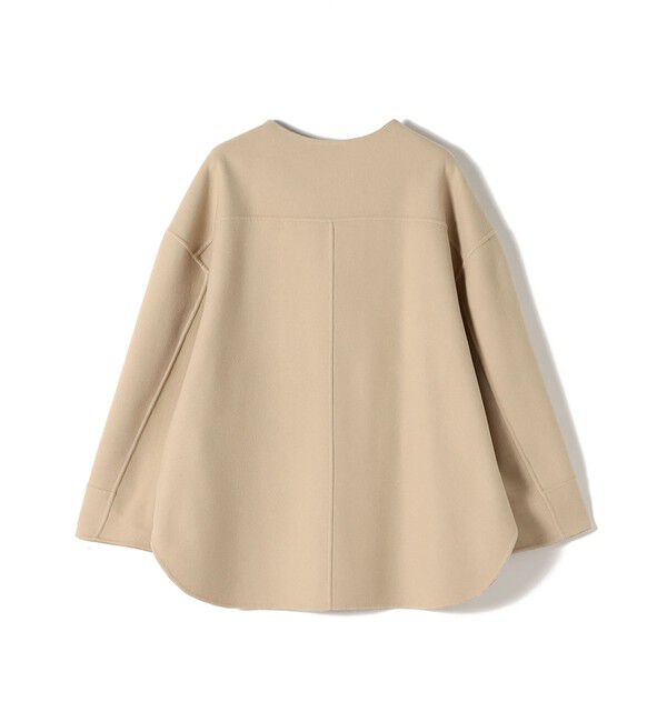 SHIPS for women「セミ 梳毛 配色 リバー ノーカラー コート」|ノーカラーコート|