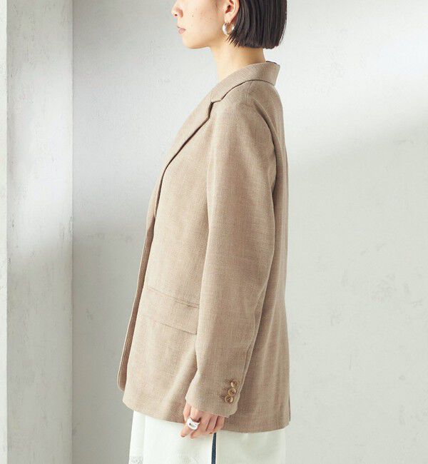 SHIPS for women「〈吸水速乾・手洗い可能〉麻調 ドンゴロス 2釦 ジャケット」|テーラードジャケット|