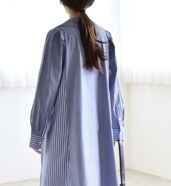 quaranciel「quaranciel:〈洗濯機可能〉ビッグカラー Aライン シャツ ワンピース」|ワンピース|