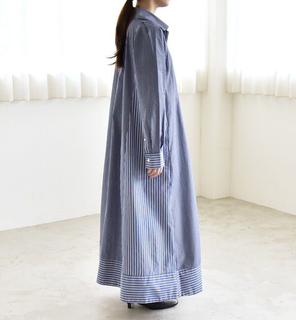 quaranciel「quaranciel:〈洗濯機可能〉ビッグカラー Aライン シャツ ワンピース」|ワンピース|