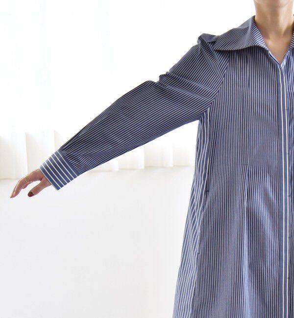 quaranciel「quaranciel:〈洗濯機可能〉ビッグカラー Aライン シャツ ワンピース」|ワンピース|