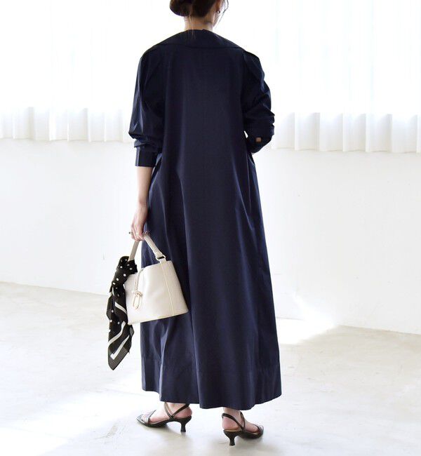 quaranciel「quaranciel:〈洗濯機可能〉ビッグカラー Aライン シャツ ワンピース」|ワンピース|