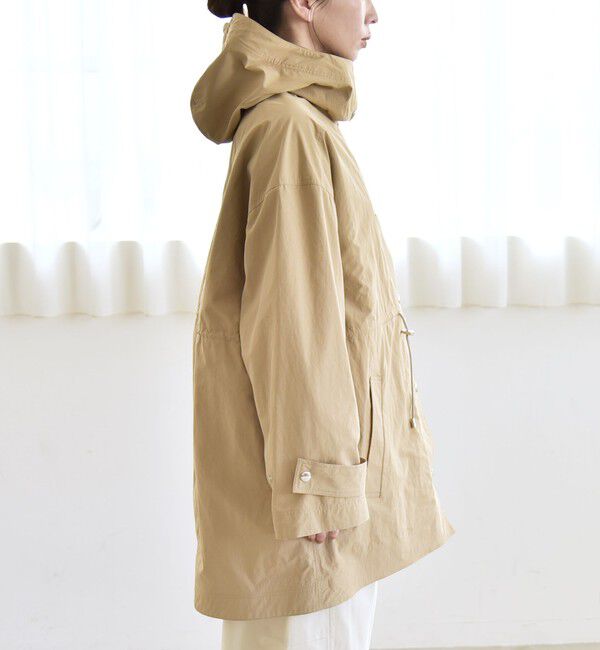 quaranciel「quaranciel:〈撥水加工/洗濯機可能〉ナイロン ドロスト フード ミディ ブルゾン」|その他|