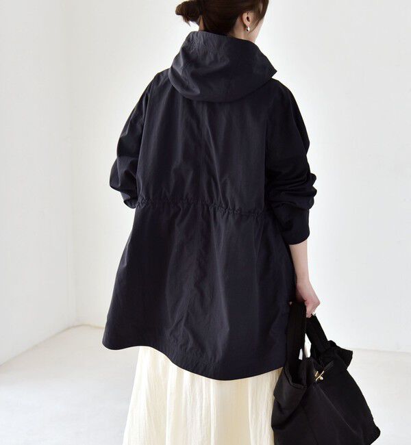 quaranciel「quaranciel:〈撥水加工/洗濯機可能〉ナイロン ドロスト フード ミディ ブルゾン」|その他|