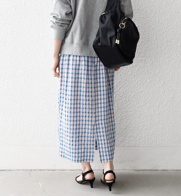 SHIPS any「SHIPS any:〈洗濯機可能〉ギンガムチェック サッカー タイト スカート」|スカート|
