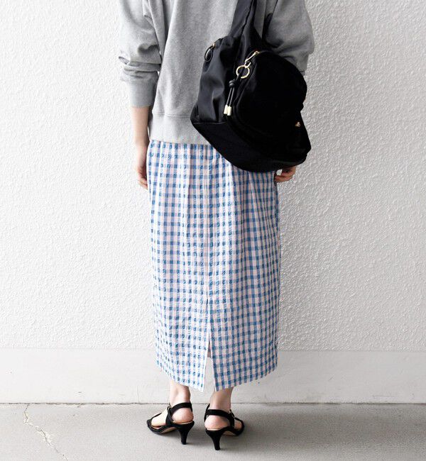 SHIPS any「SHIPS any:〈洗濯機可能〉ギンガムチェック サッカー タイト スカート」|スカート|