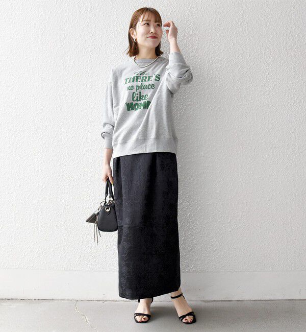 SHIPS any「SHIPS any:〈手洗い可能〉フラワー ジャカード Iライン タック スカート」|スカート|