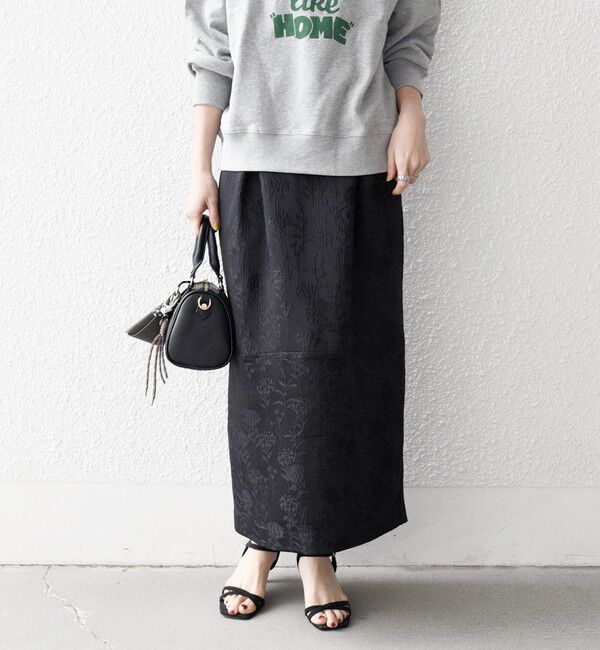 SHIPS any「SHIPS any:〈手洗い可能〉フラワー ジャカード Iライン タック スカート」|スカート|