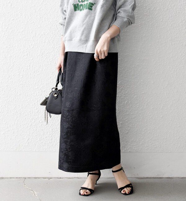 SHIPS any「SHIPS any:〈手洗い可能〉フラワー ジャカード Iライン タック スカート」|スカート|