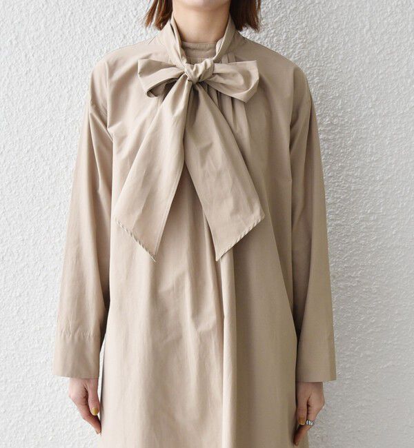 SHIPS any「SHIPS any:〈洗濯機可能〉タイプライター ボウタイ リボン シャツ ワンピース」|ワンピース|