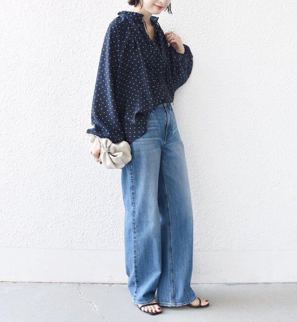 SHIPS for women「〈手洗い可能〉ドット リボン デザイン 長袖 ブラウス」|シャツ・ブラウス|