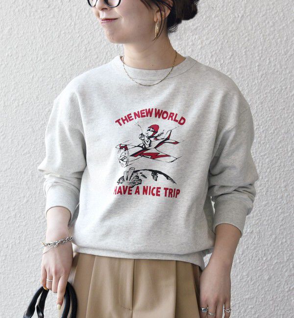 SHIPS any「《一部追加予約》【SHIPS any別注】THE KNiTS:〈洗濯機可能〉ロゴ プリント スウェット 26SS」|スウェット・ジャージ|ナチュラル