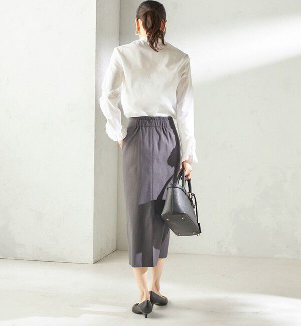 SHIPS for women「〈洗濯機可能〉フリル カフス バンド カラー シャツ」|シャツ・ブラウス|